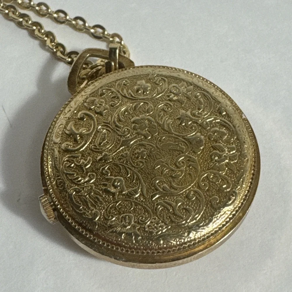 Vintage Juvelin Roman‎ Numeral Pocket Watch with Chain Swiss Hong Kong